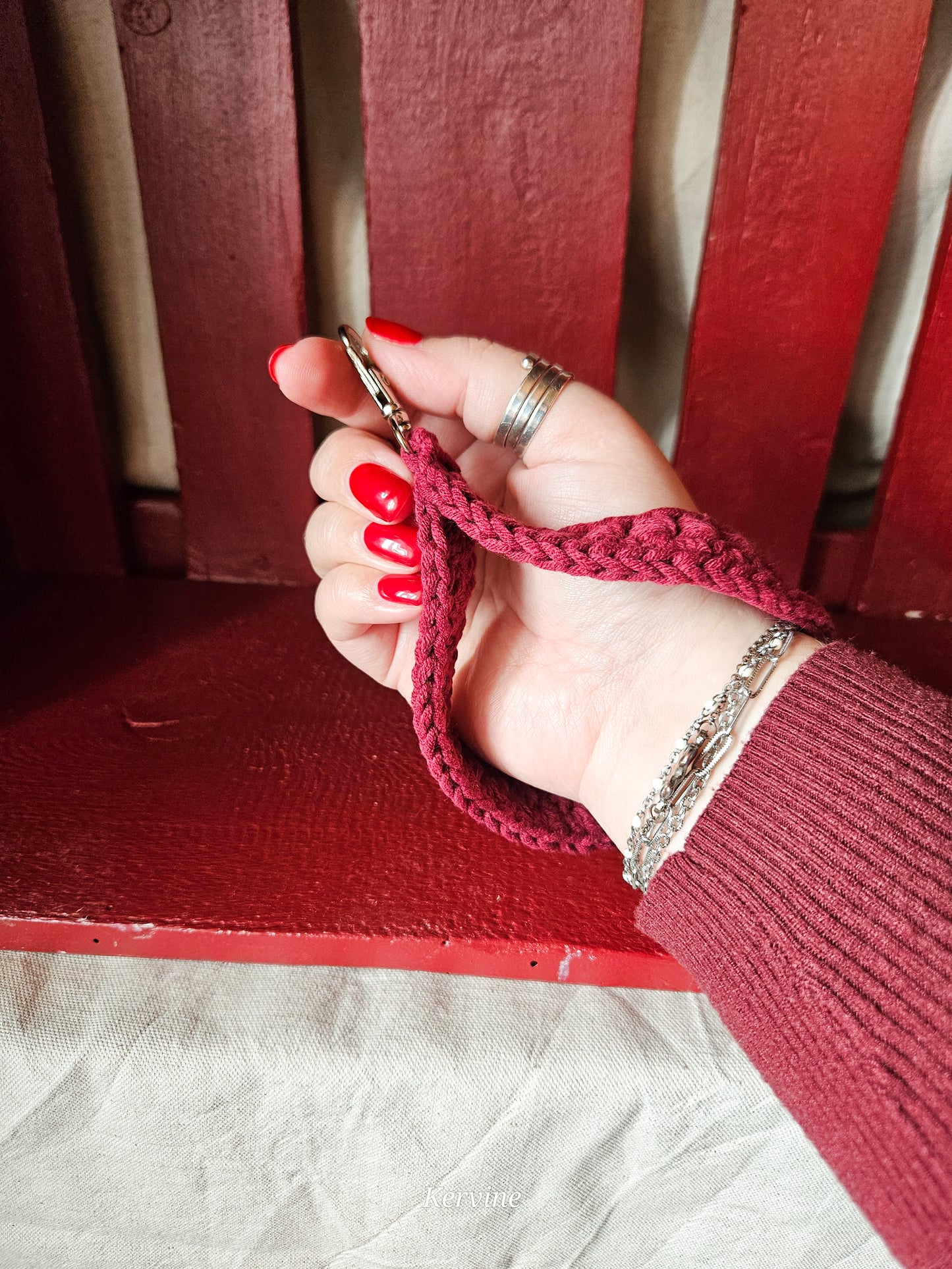 Porte-clé bracelet en crochet