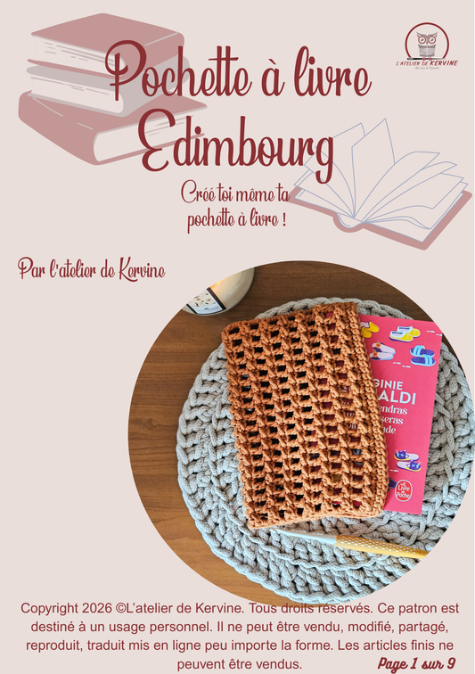 Patron pochette de livre Edimbourg