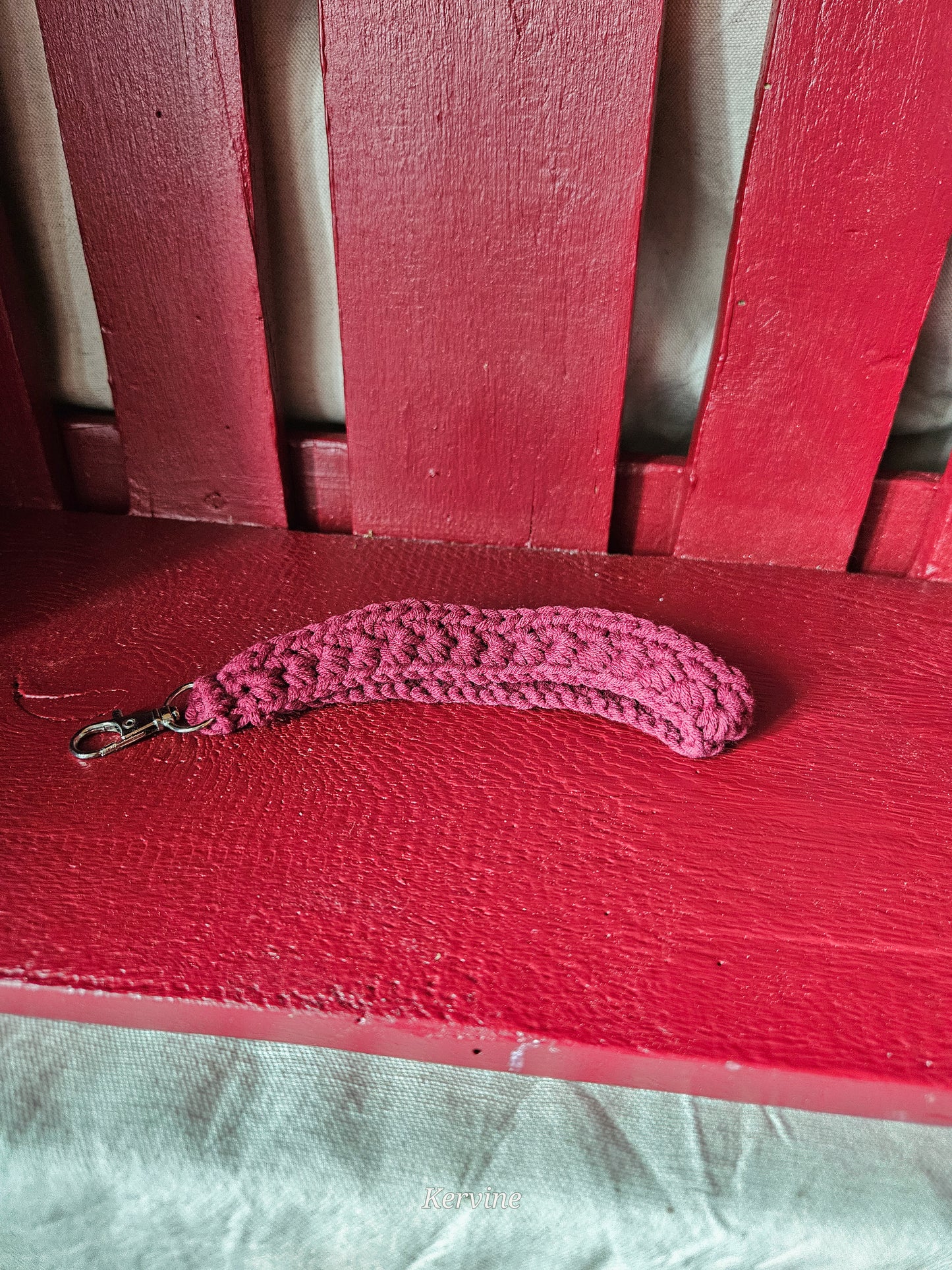 Porte-clé bracelet en crochet