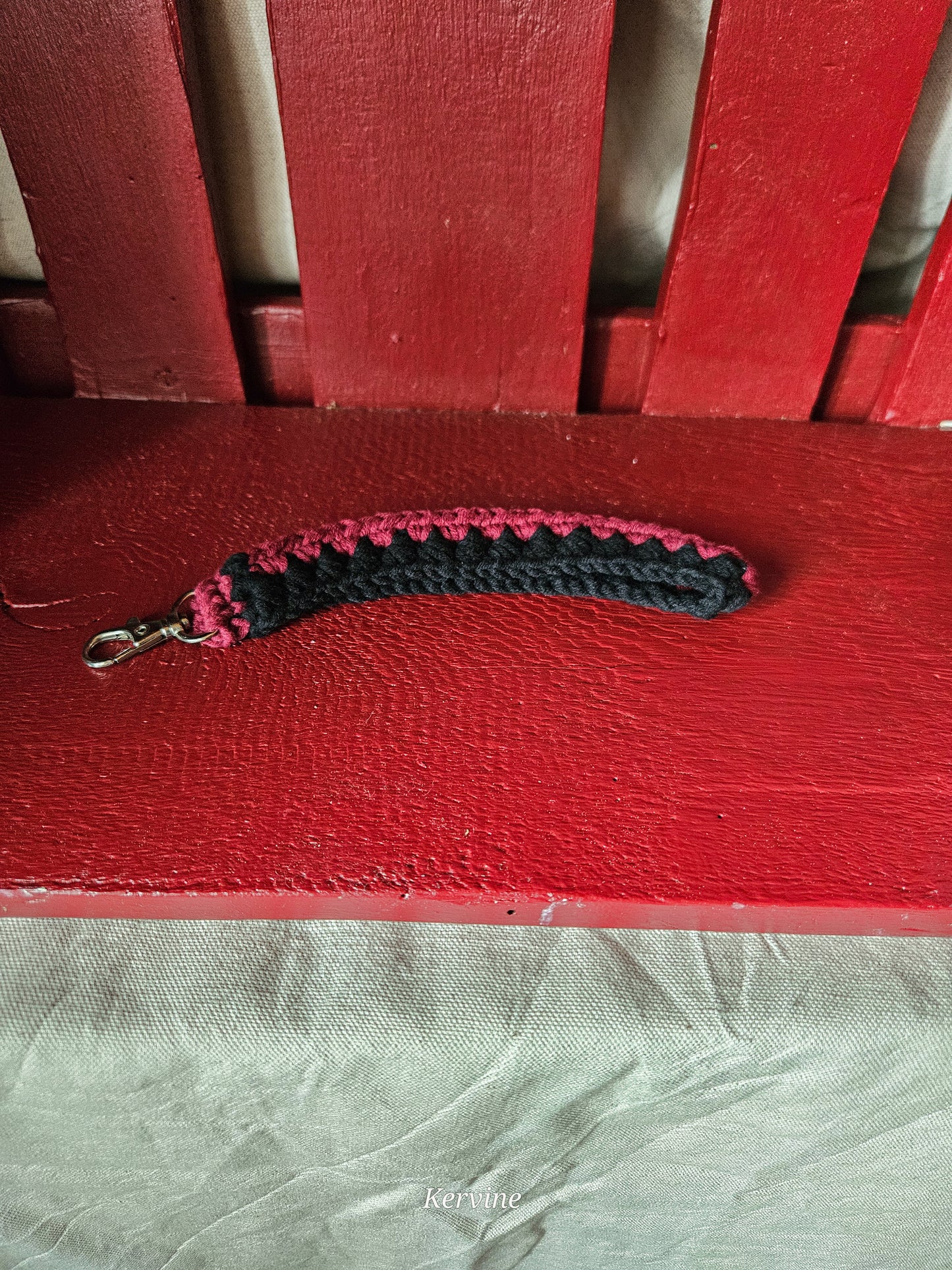 Porte-clé bracelet en crochet