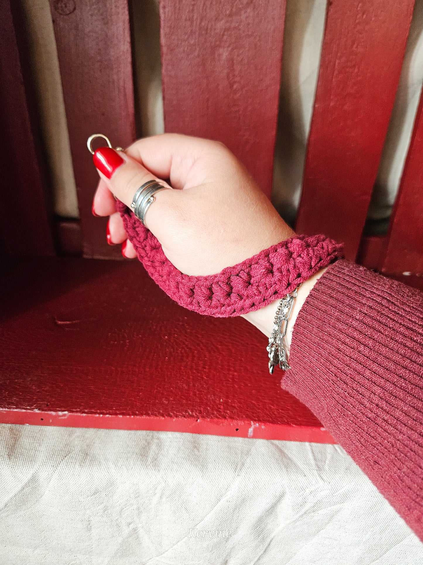 Porte-clé bracelet en crochet