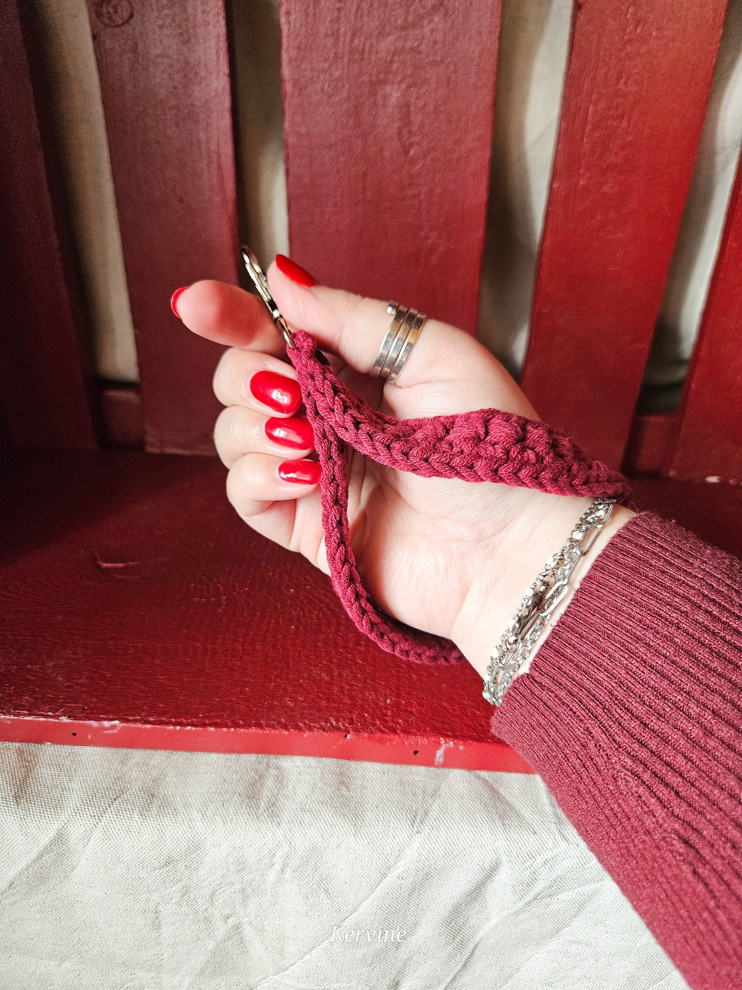 Porte-clé bracelet en crochet