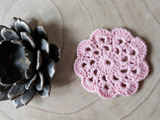 Marque-page fleuri au crochet coloris Rose – L'atelier de Kervine
