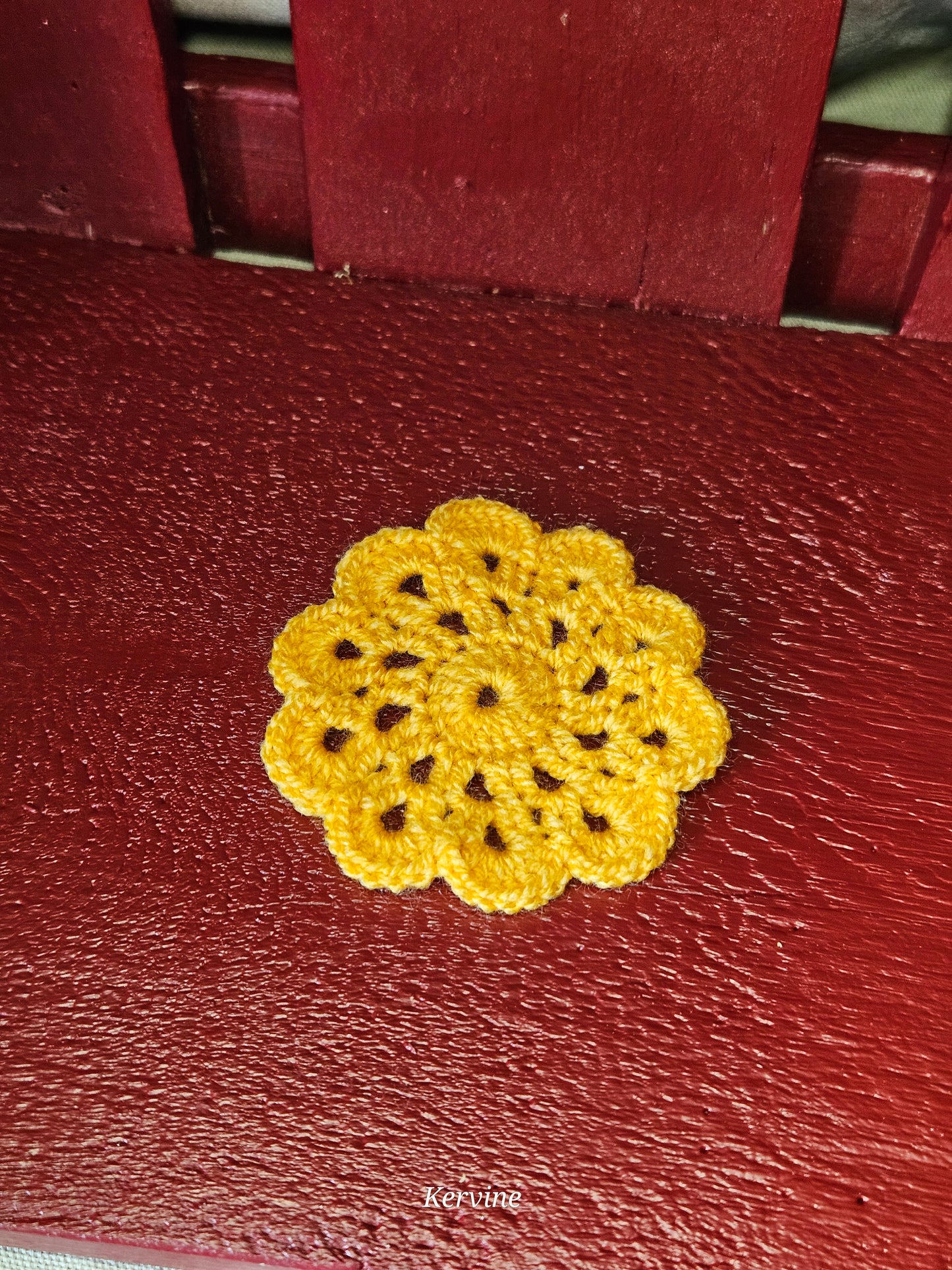 Marque-page fleuri au crochet coloris orange– L'atelier de Kervine